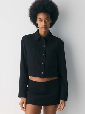 Aritzia Black Cropped Jacket